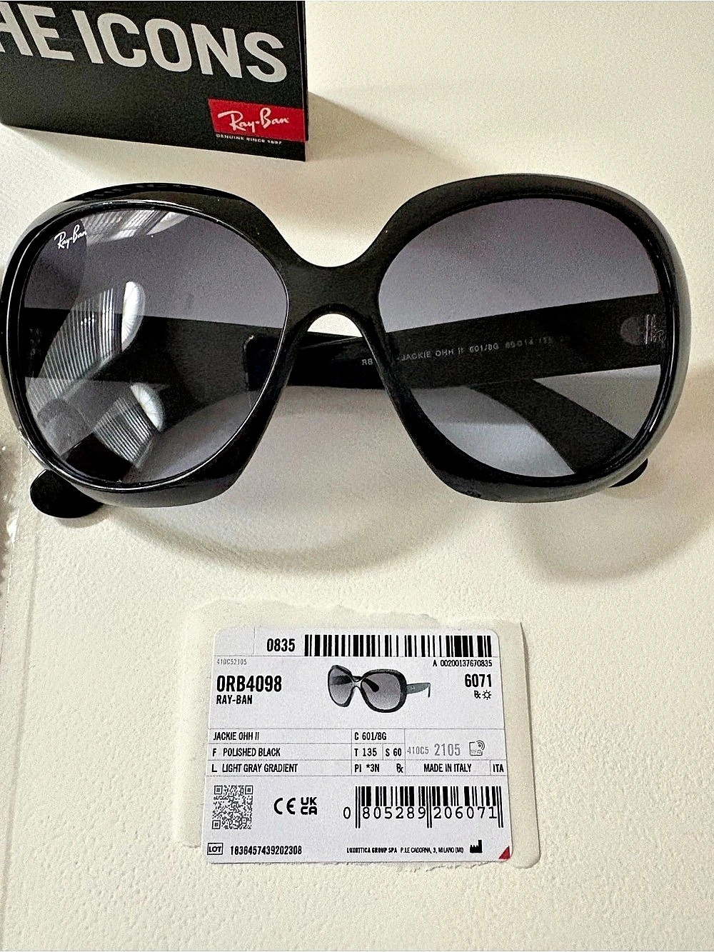 Ray-Ban Jackie Ohh 2 Black Sunglasses NWT